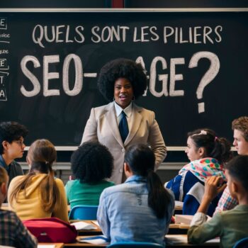 image d'un professeur qui explique Quels sont les piliers du SEO On-Page 